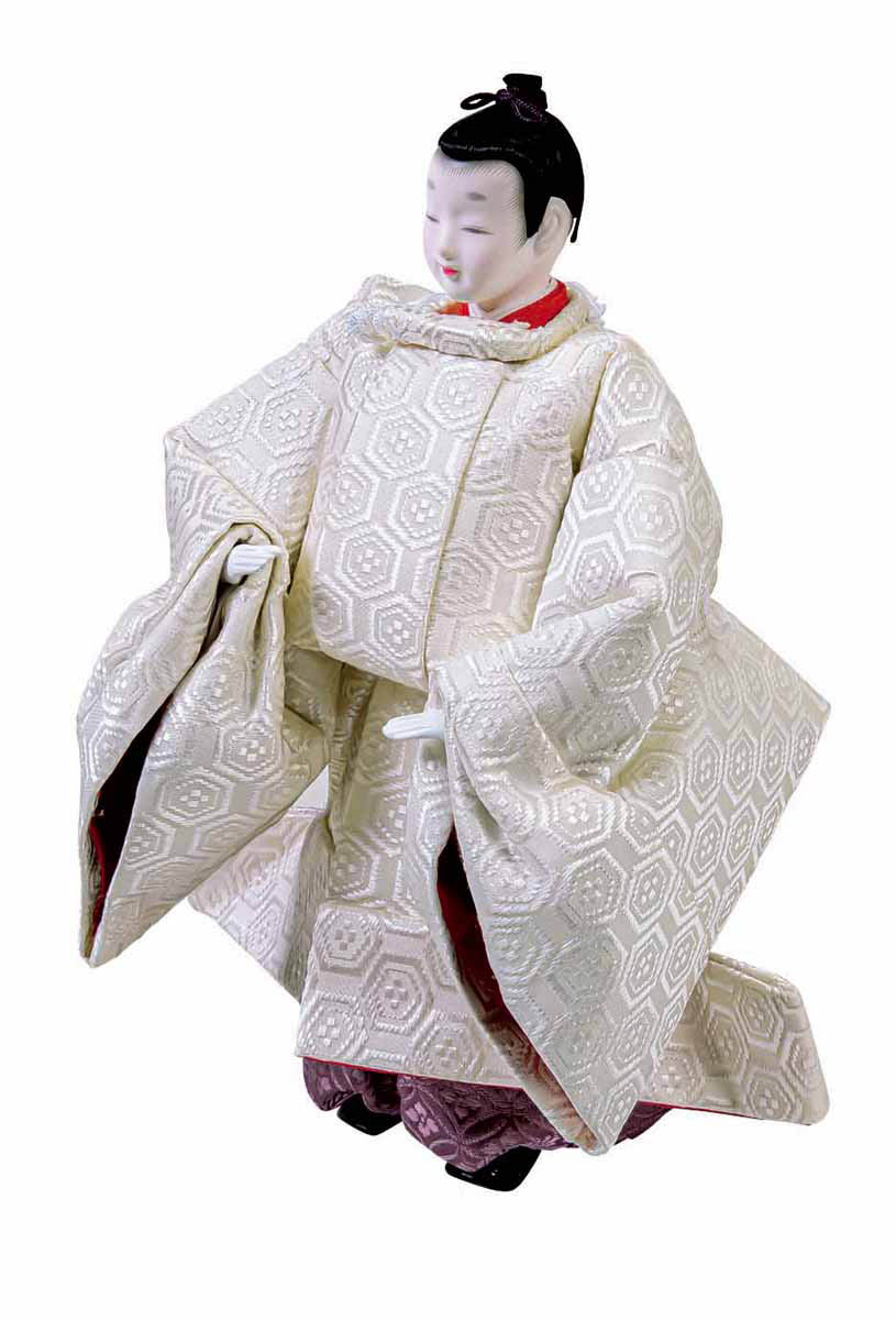 雛人形 立雛飾り 平安寿峰作 六条院 京十二親王 古代絹紫屏風 木目飾り