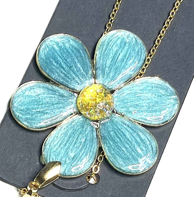 大きなお花のネックレス レジンネックレス 6カラー 大型ペンダント