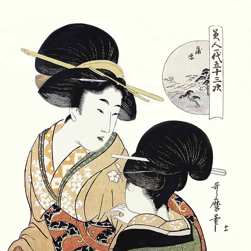 ハンカチ 喜多川歌麿 (No.20~NO.40) マイクロファイバー製