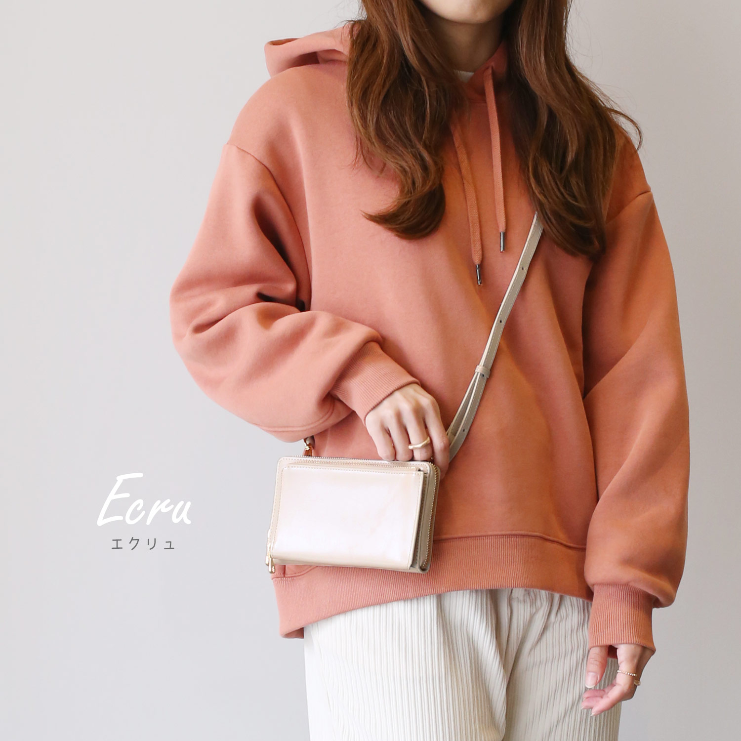 mieno（ミエノ） スマホショルダーバッグ 大人 かわいい 横型 財布 本