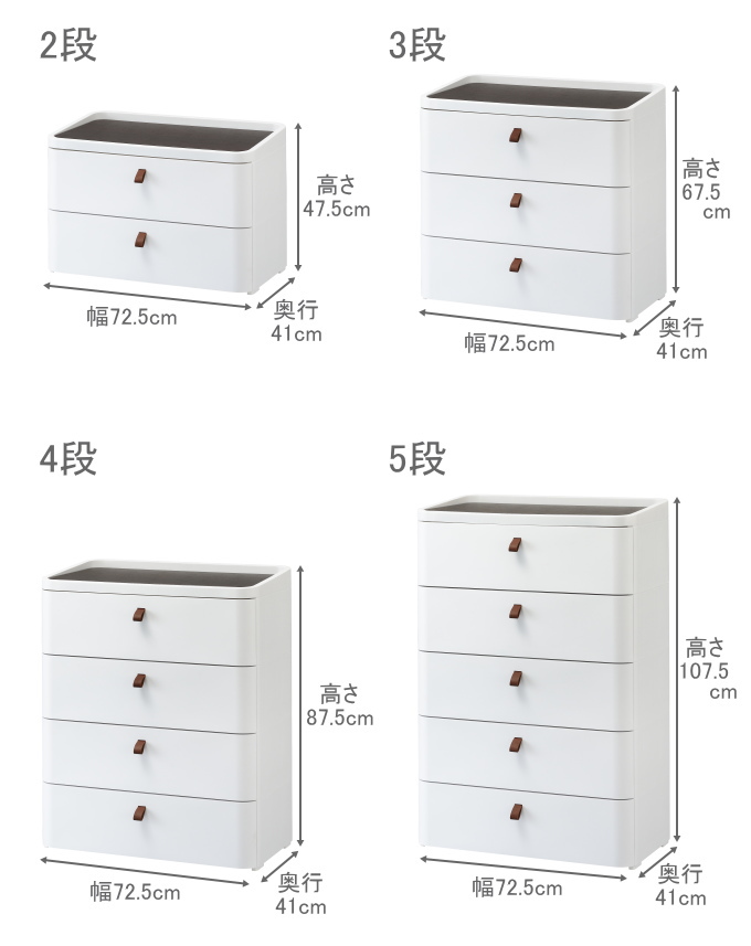 SANKA ロイヤルドロアー デザインチェスト 72cm 4段 ホワイト 送料無料