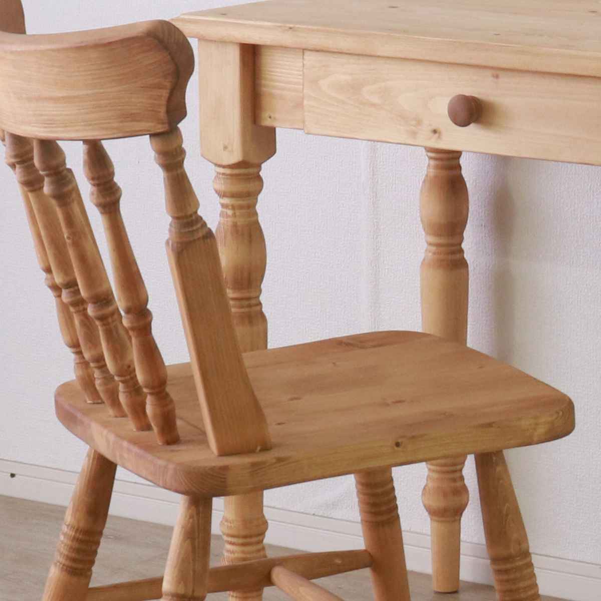 ウィンザーチェア 2脚セット 座面高44cm 天然木 カントリー調