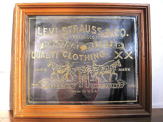 ☆特大！レア！ 1970's LEVIS リーバイス ビンテージ パブミラー 看板