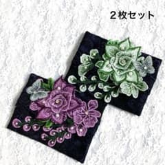 B-229 ポケットティッシュケース レース バラ 蝶々 ハンドメイド