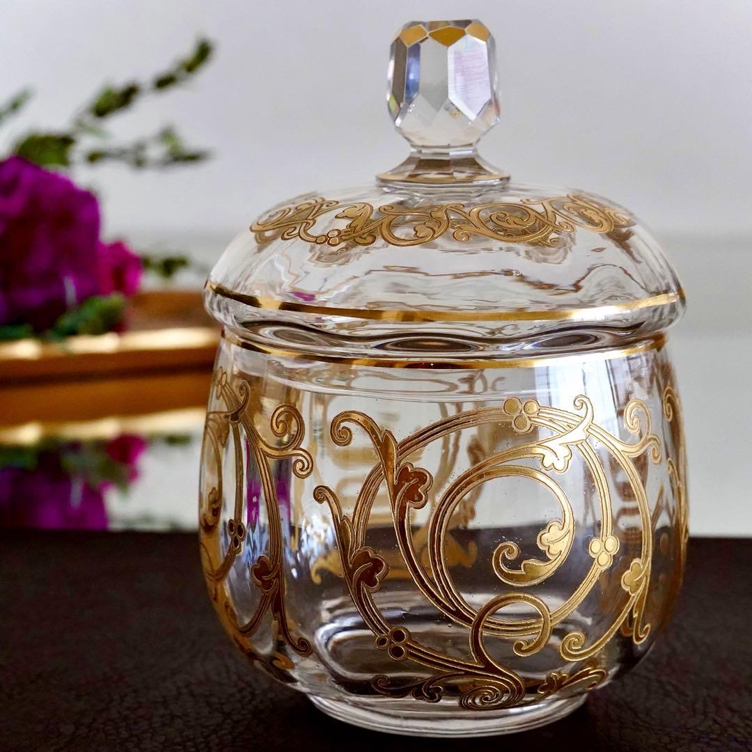 希少★24金彩★美品オールドサンルイ★クリュニー★ボンボニエール★蓋物★小物入れ Baccarat - 希少☆24金彩☆美品オールドサンルイ☆クリュニー☆ボンボ