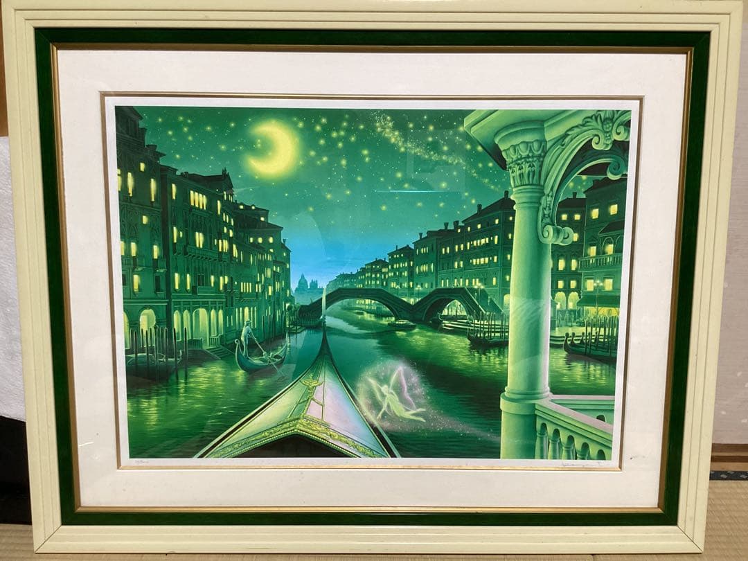 ディズニー　グリーンヴェニス塚本馨三　アート　絵画　シルクスクリーン　直筆サイン ディズニー グリーンヴェニス塚本馨三 アート 絵画 シルクスクリーン