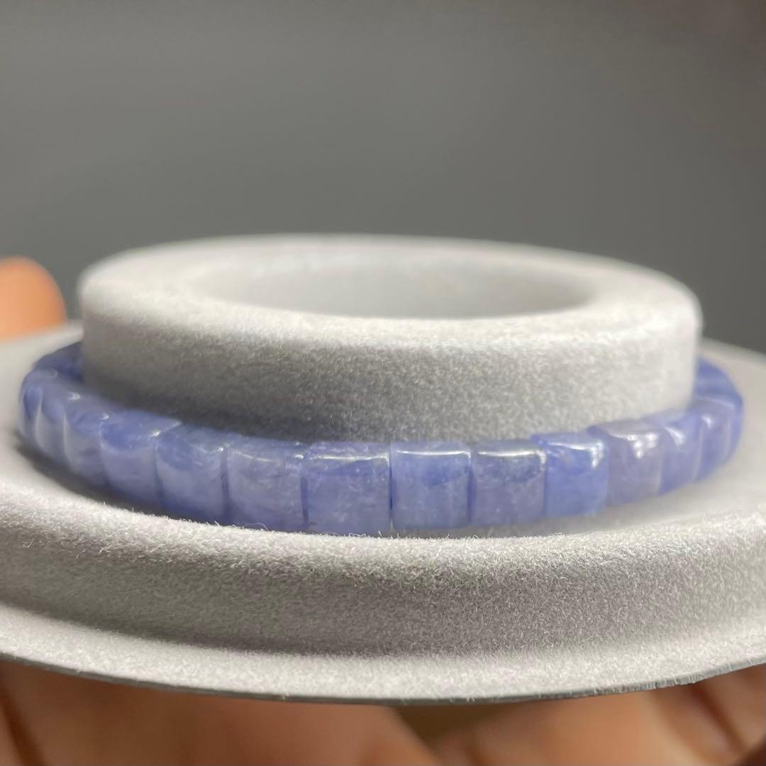 天然石ブレスレット·バングル　タンザナイト　紫シラー　5.5mm 13-14.5