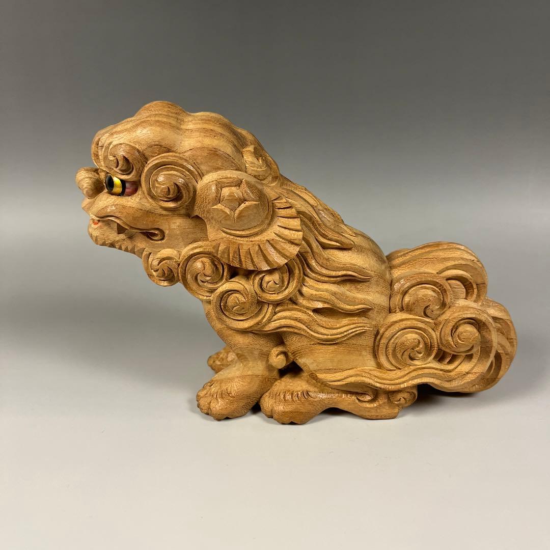 歳末特別セール［木彫 獅子］玉眼 唐獅子 社寺彫刻 だんじり 祭礼 箱