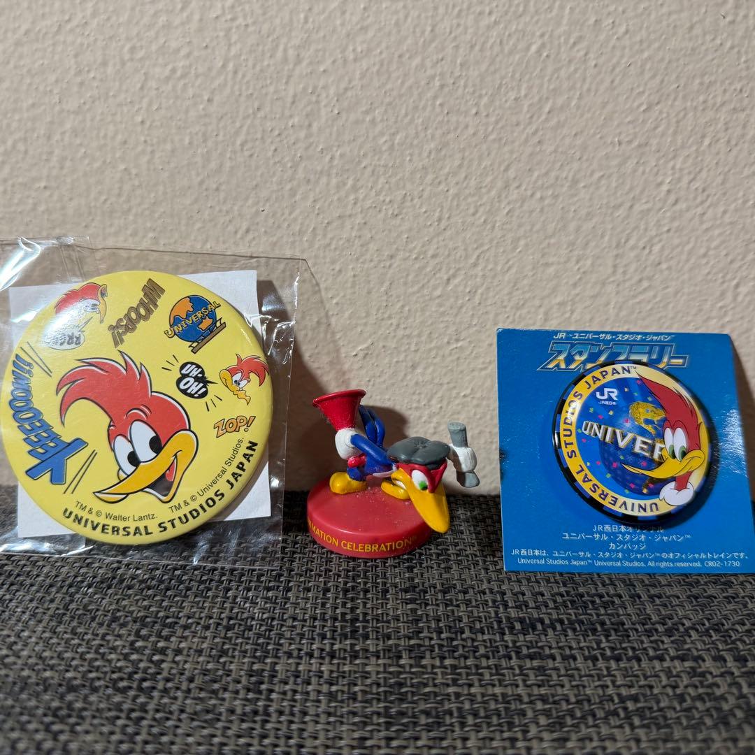 USJ 缶バッジ ウッディ ウィニー ウッドペッカー JR スタンプラリー 他