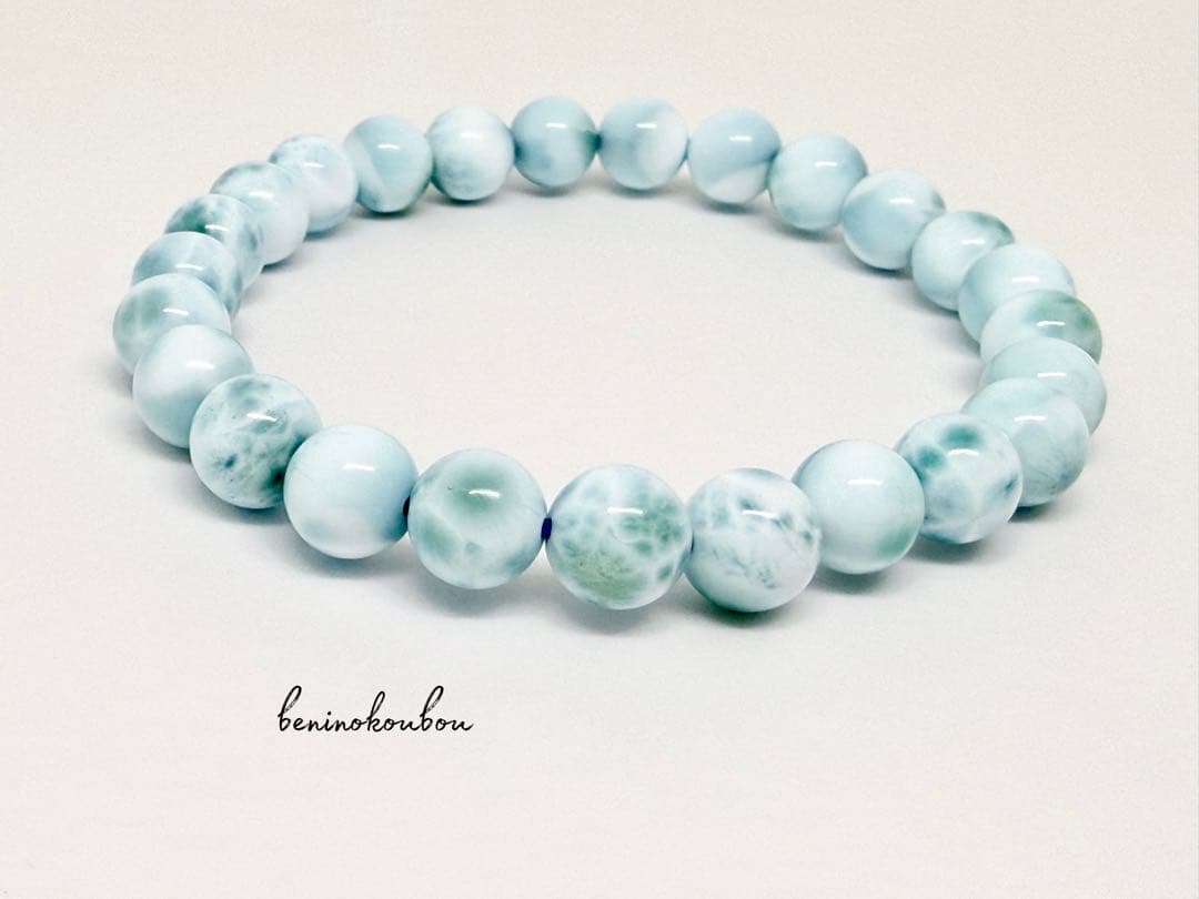 【1点物】波模様が美しい◇カリブ海の宝石 ラリマー ブレスレット 7.5mm