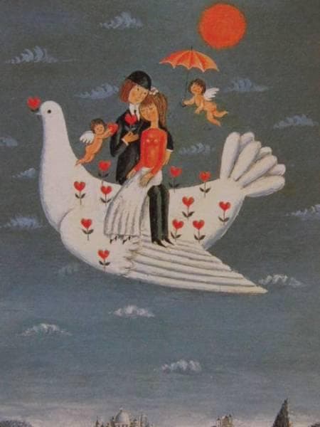 レイモン・ペイネ、【愛と平和の使者】、希少な画集より、新品高級額