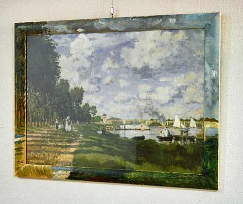 セール！ イタリア 額絵 新品 モネ アルジャントゥイユの船着場 Q8567 セール！ イタリア 額絵 新品 モネ アルジャントゥイユの船着場 Q8567