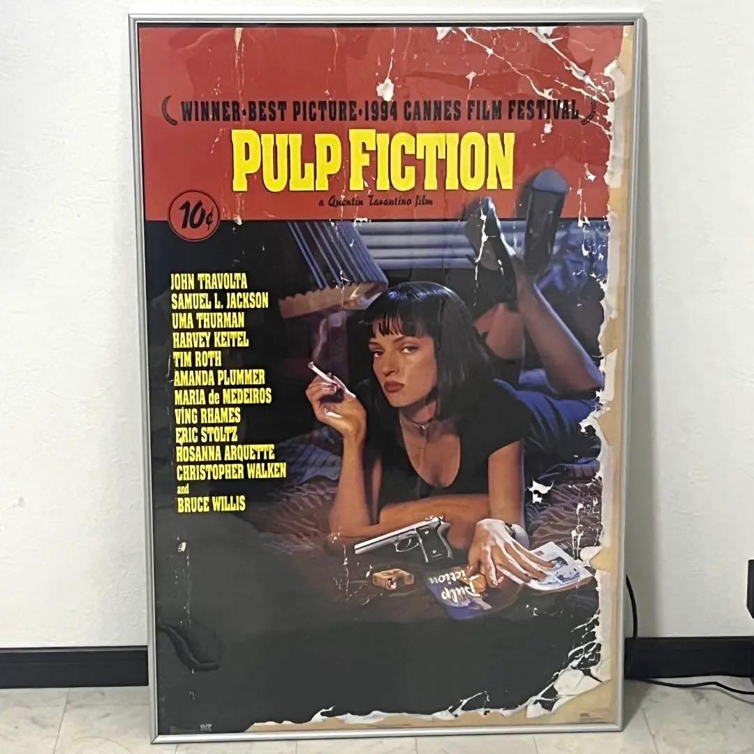 【当時物】90s PULP FICTION ORIGINAL POSTER 額付 PULP FICTION (1994) ORIGINAL MOVIE POSTER - ROLLED - RARE HEAVY