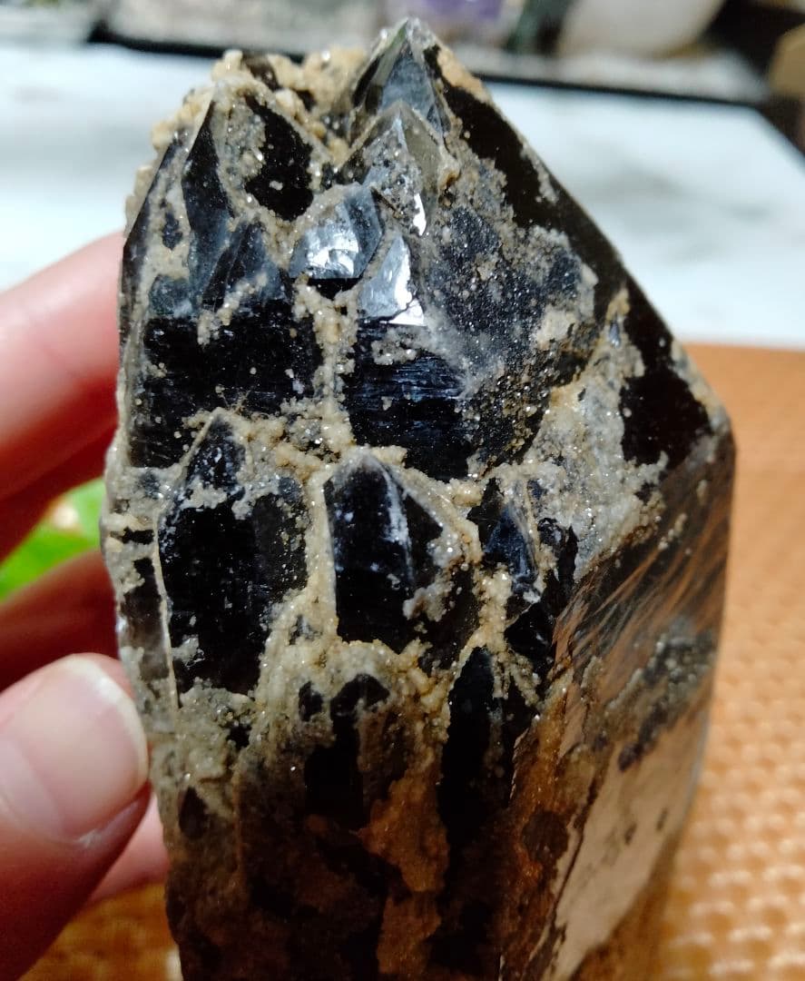 純天然】☆バーコード魔除け・厄除け☆ 521gモリオン 黒水晶 原石