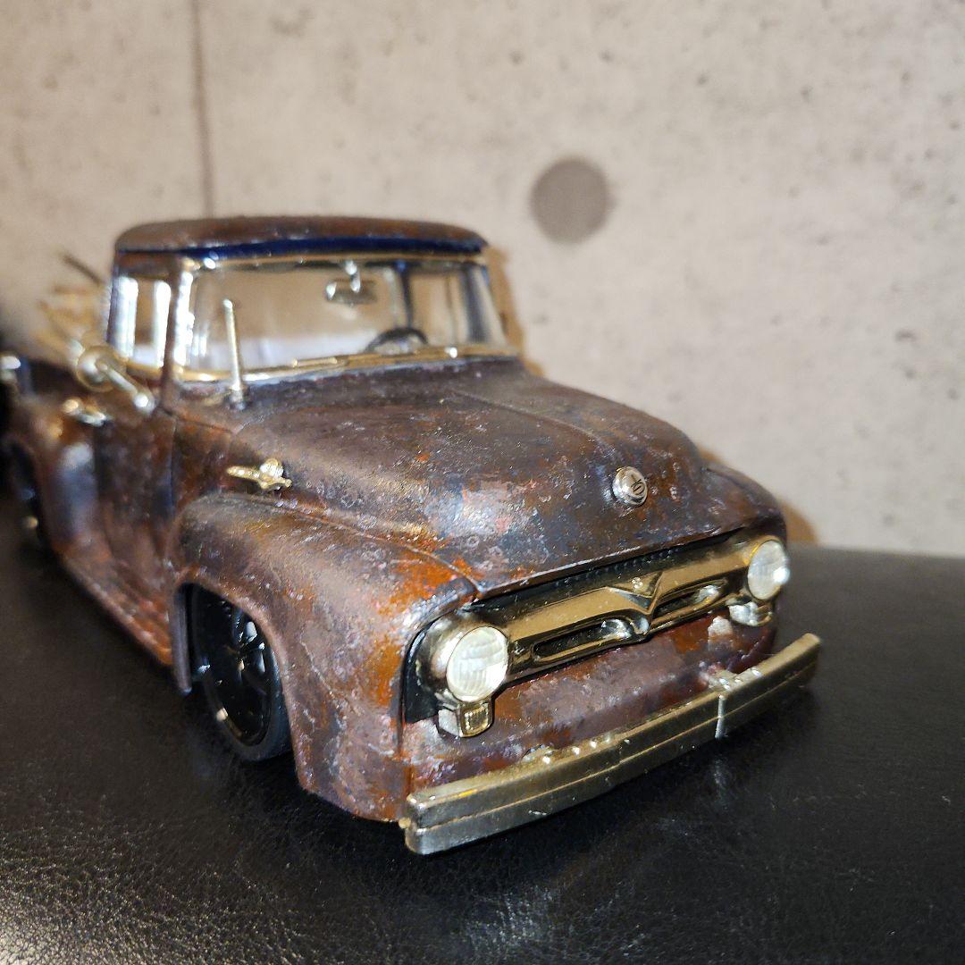 1956年　F100 パンプキン　ラット　カスタム　1/18サイズ Amazon.co.jp: 1956 フォード F-100 ピックアップマイルドカスタム
