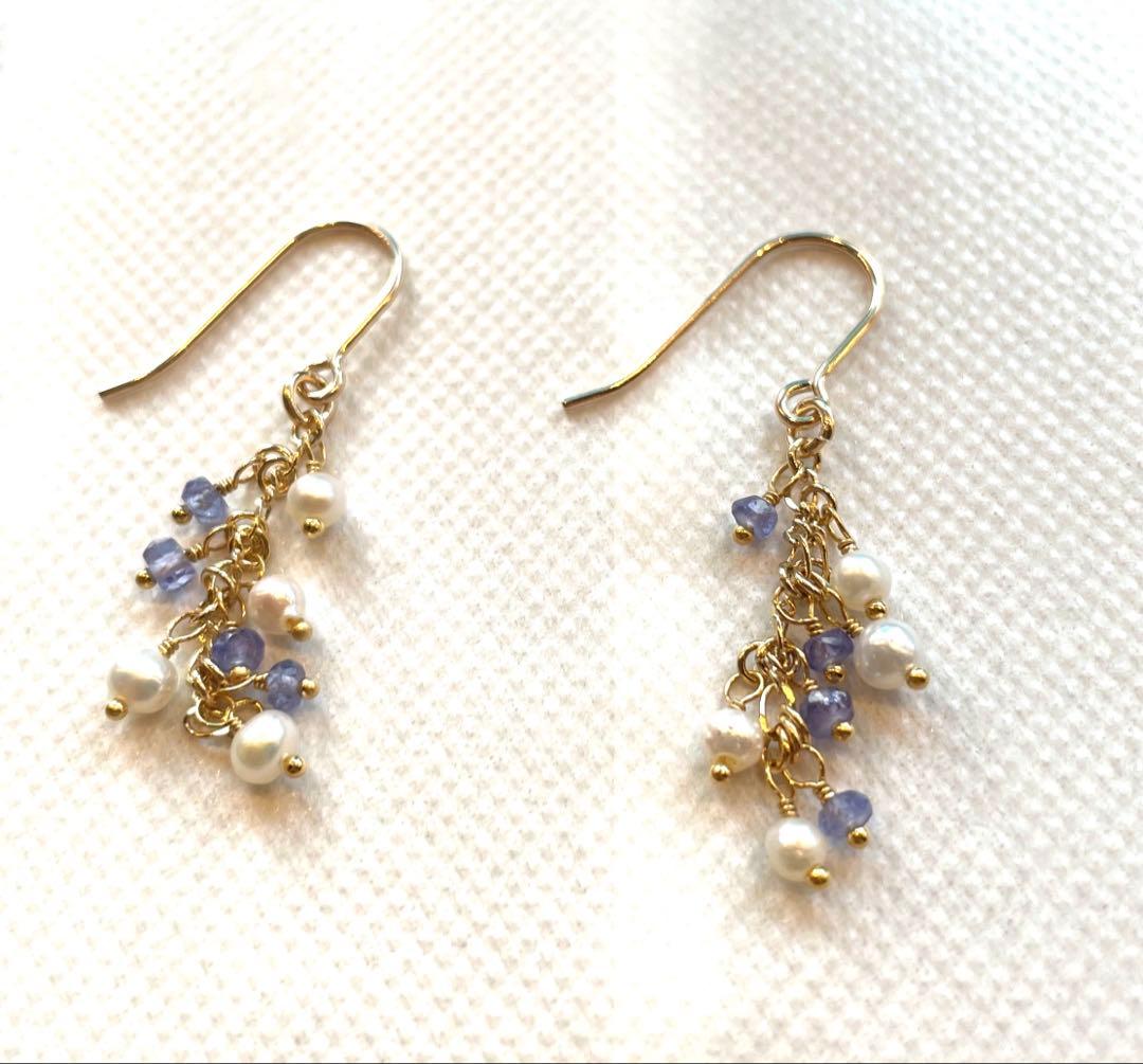 極美品】タンザナイト☆淡水パール☆14kgfゴールドピアス - メルカリ