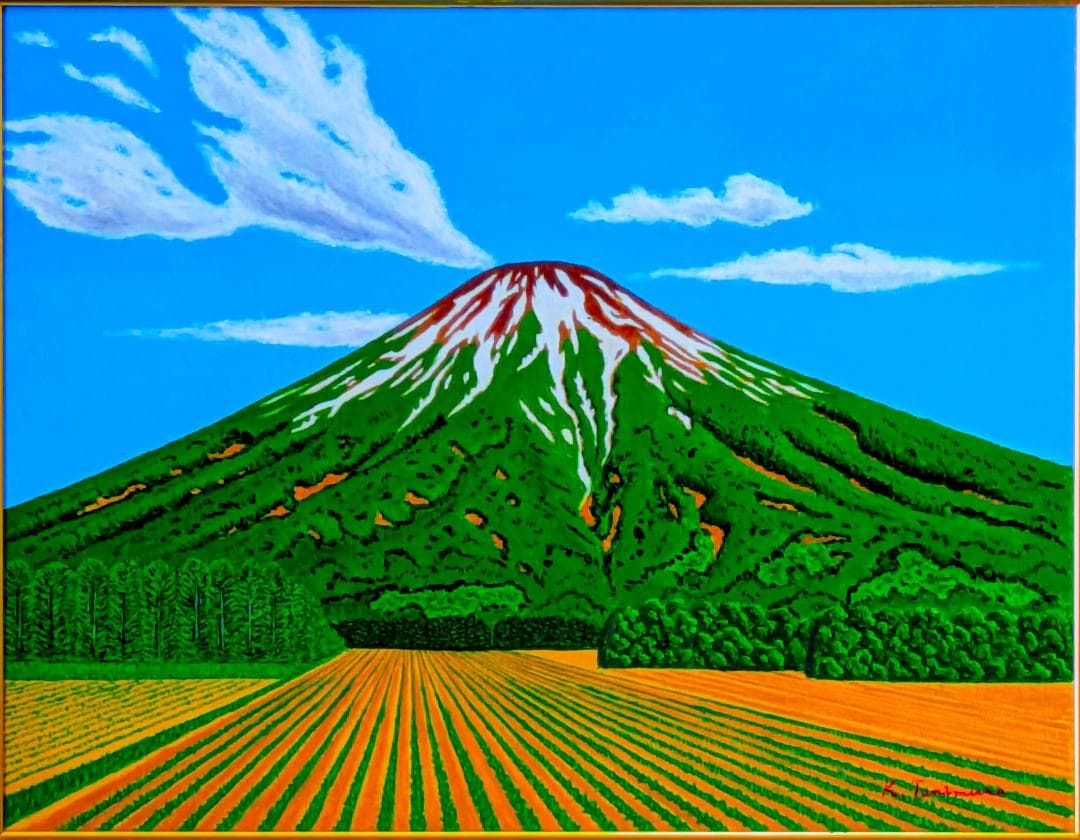 ★早春の羊蹄山・肉筆油彩画・F6キャンバス 肉筆油彩画「疾走する九頭馬」 M10号 今回限定10 ー 三宝堂オンライン