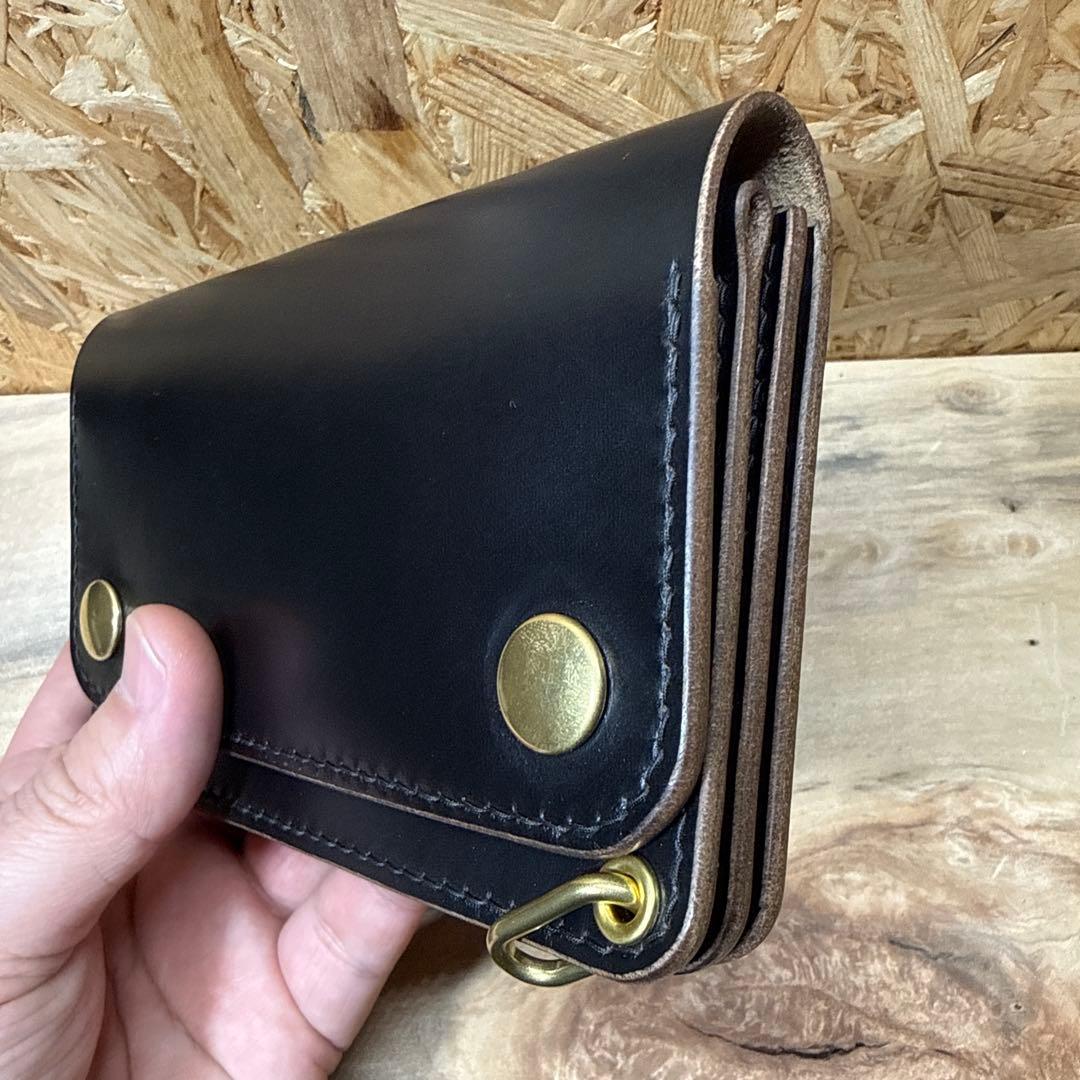 ホーウィン社 クロムエクセル 150 カスタム トラッカーウォレット 茶芯