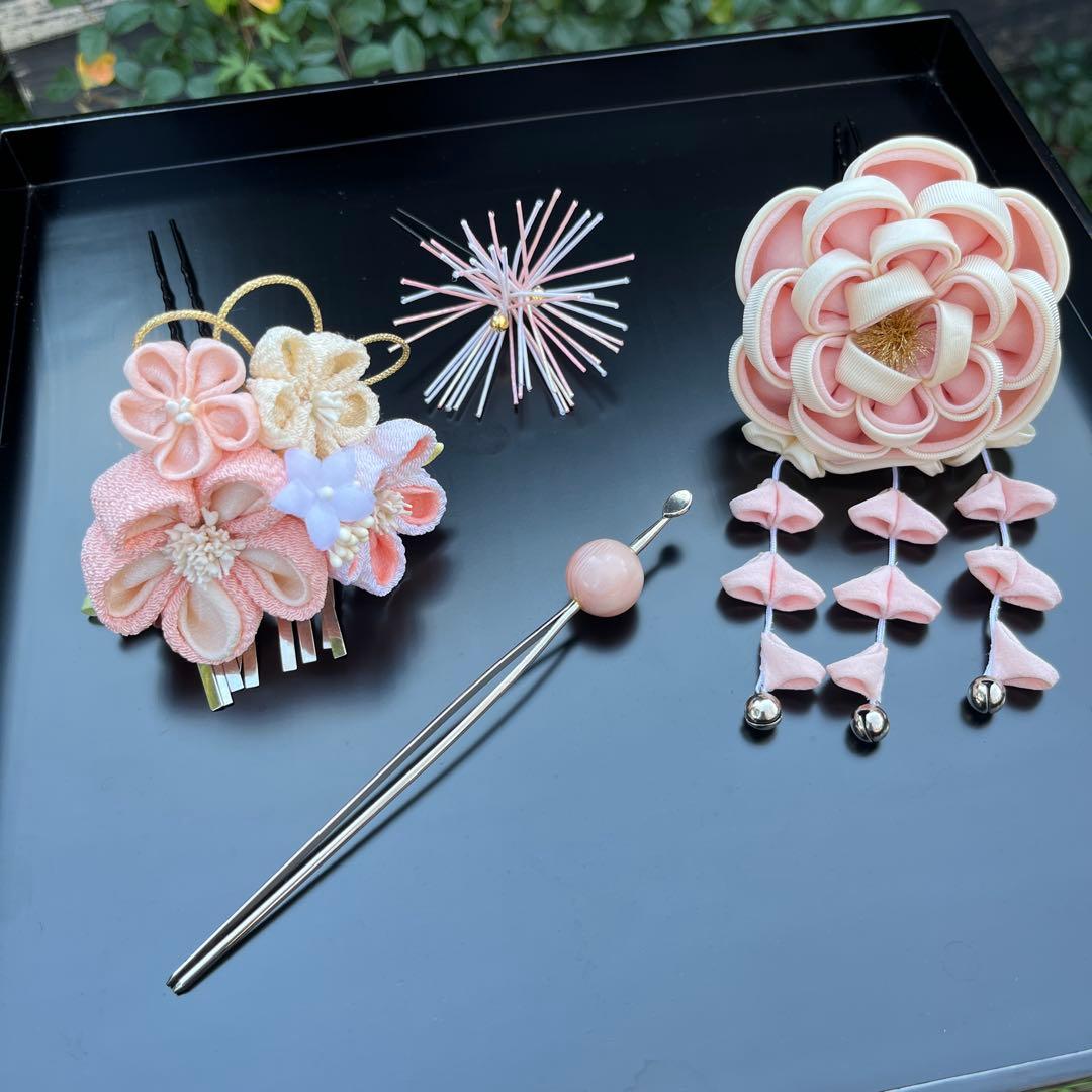 日本髪 髪飾り 七五三(7歳)～成人式 ピンク - メルカリ
