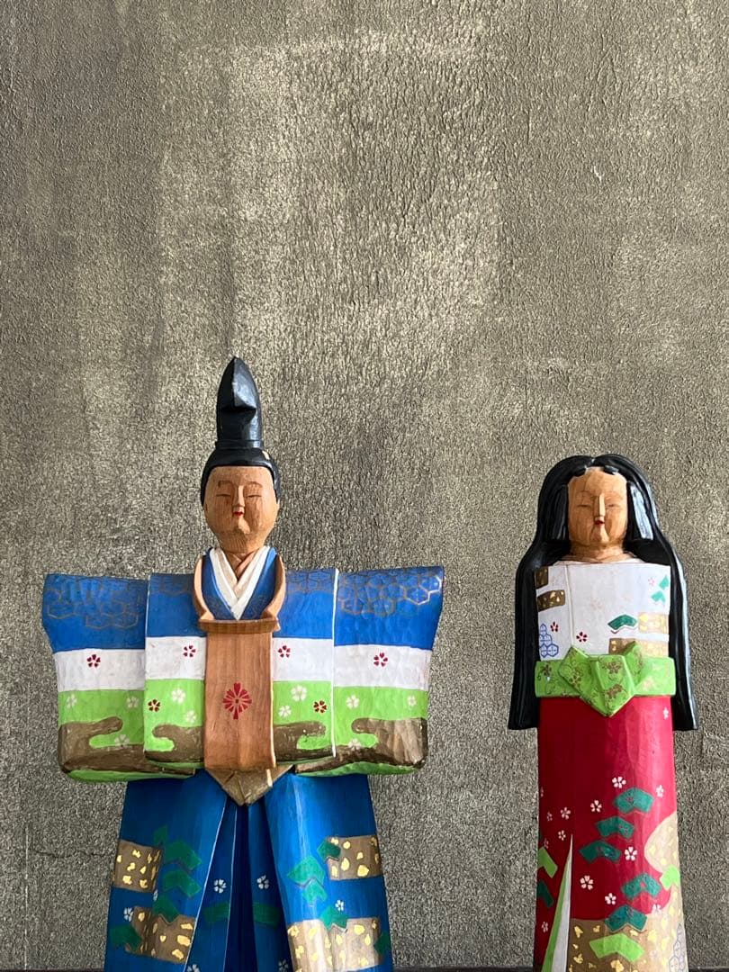 木彫 一刀彫 立ち雛人形／雛祭り 桃の節句 奈良一刀彫 井波彫刻 伝統工芸 民藝 木彫り 一刀彫 立ち雛人形／雛祭り 桃の節句 奈良一刀彫 井波彫刻 伝統