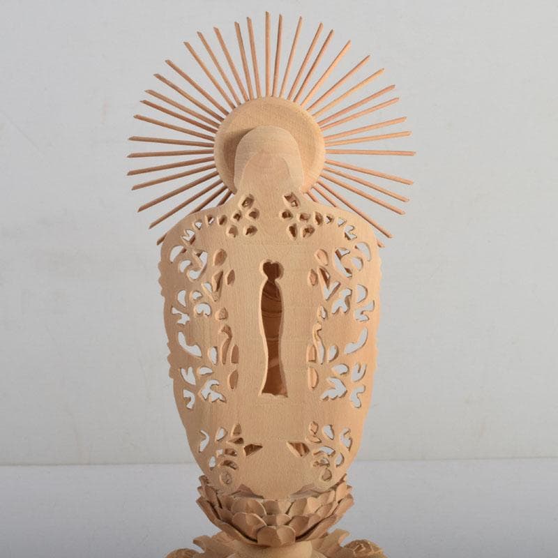仏教美術 柘植彫刻 西立弥陀像 仏像 華鬘台 C 8845 - メルカリ