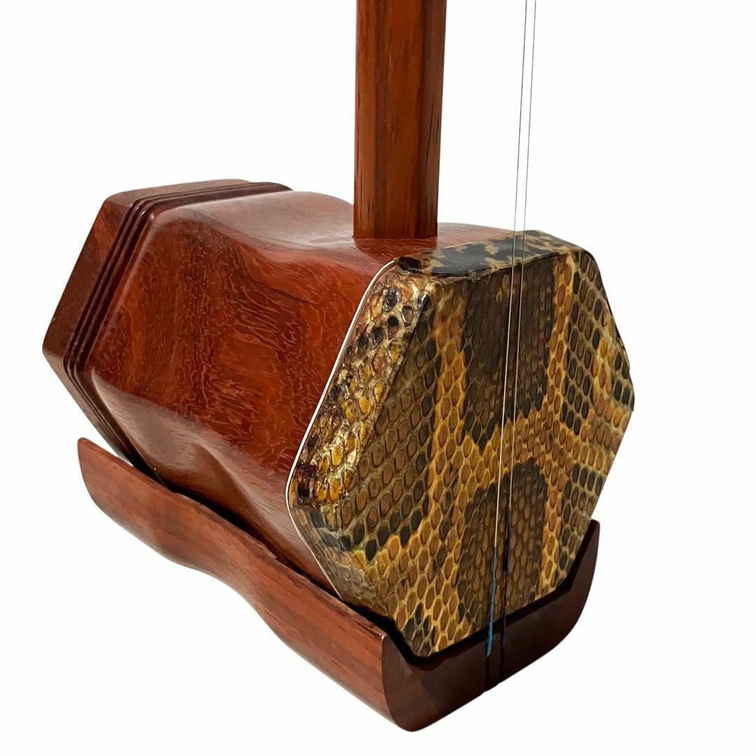 新品】 蘇州二胡 紅木 胡弓 ヘビ皮 二胡 弦楽器 セミハードケース付き