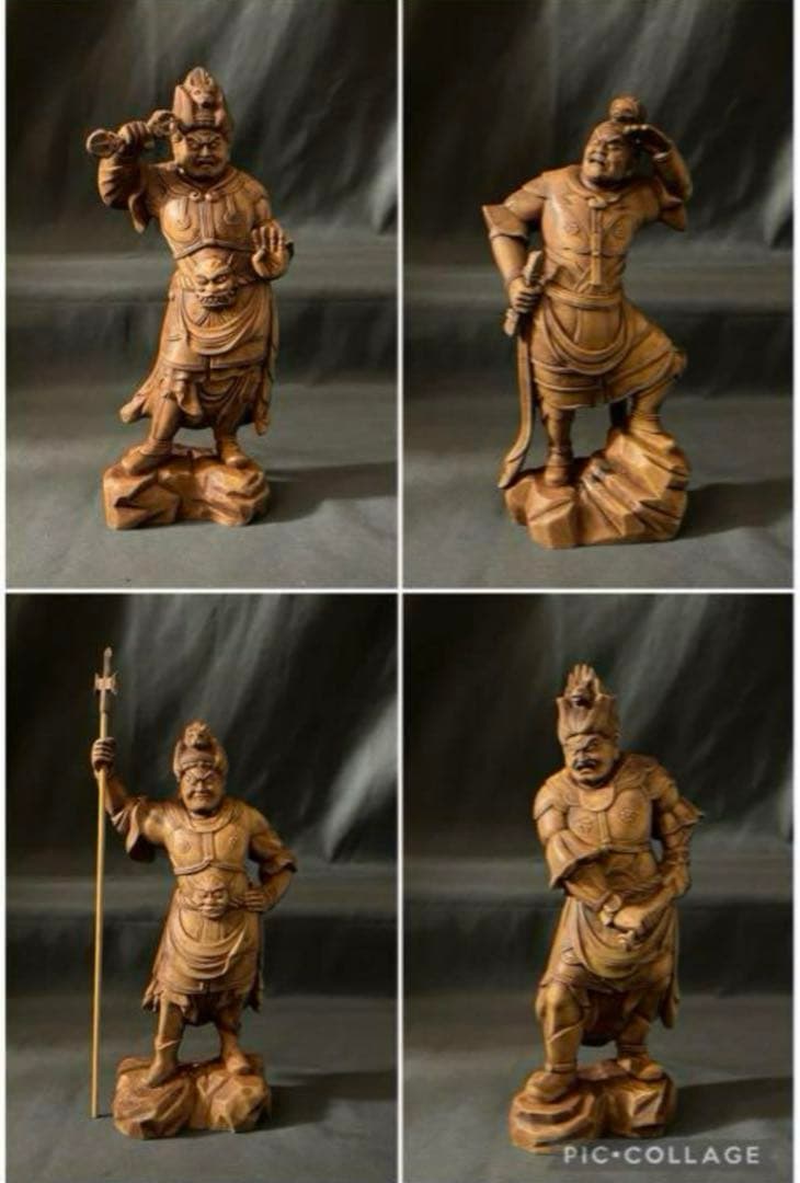 総柘植材 精密細工 古美術 時代木彫 仏教美術 薬師12神将像一式 - メルカリ
