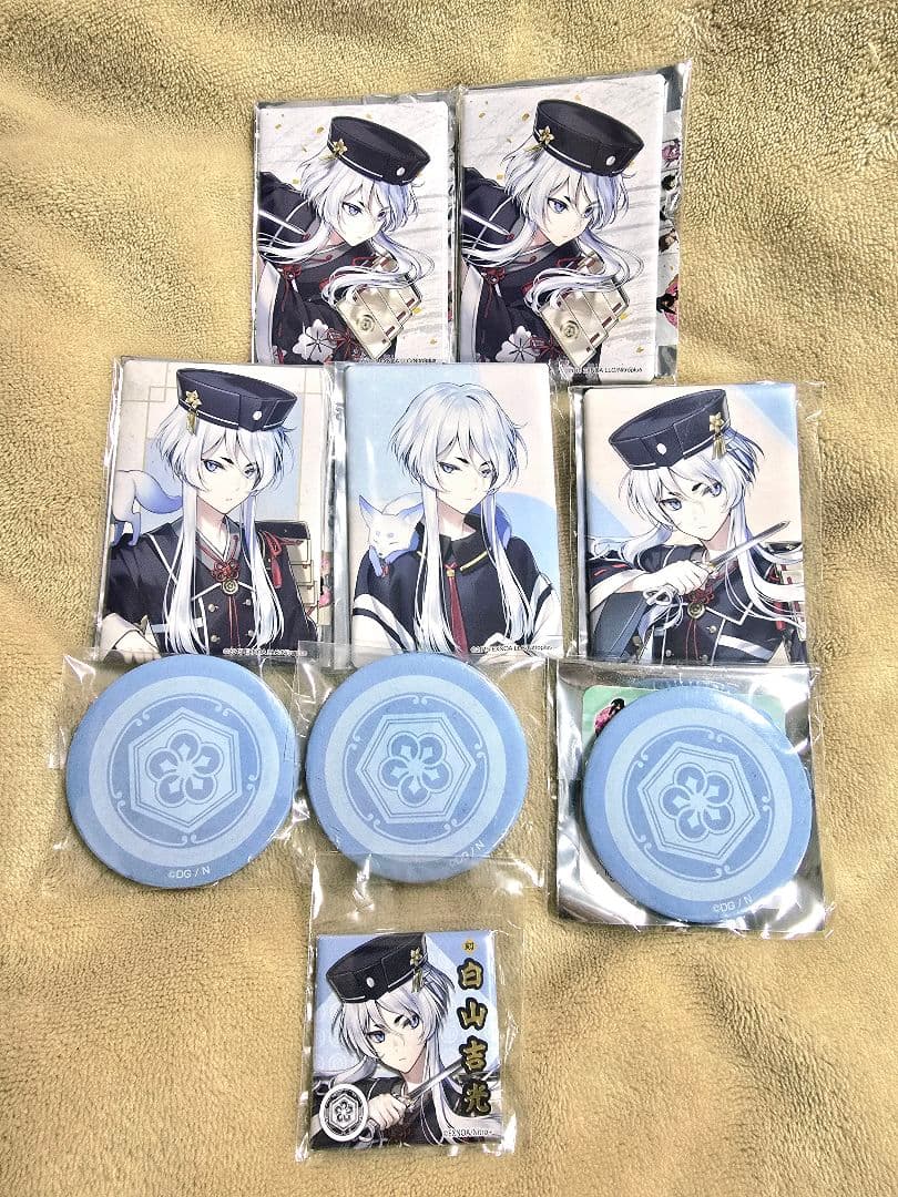 刀剣乱舞 白山吉光 スクエア缶バッジ 紋缶バッジ 刀剣乱舞 白山吉光 スクエア缶バッジコレクション 跪座 | K-BOOKS 池袋