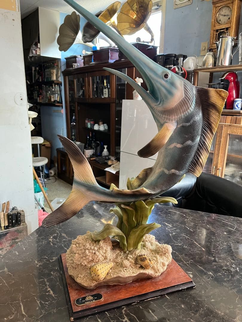 カジキマグロ置き物、イタリア大理石、人工大理石、カジキマグロ飾り、63センチ、 カジキマグロ置き物、イタリア大理石、人工大理石、カジキマグロ飾り