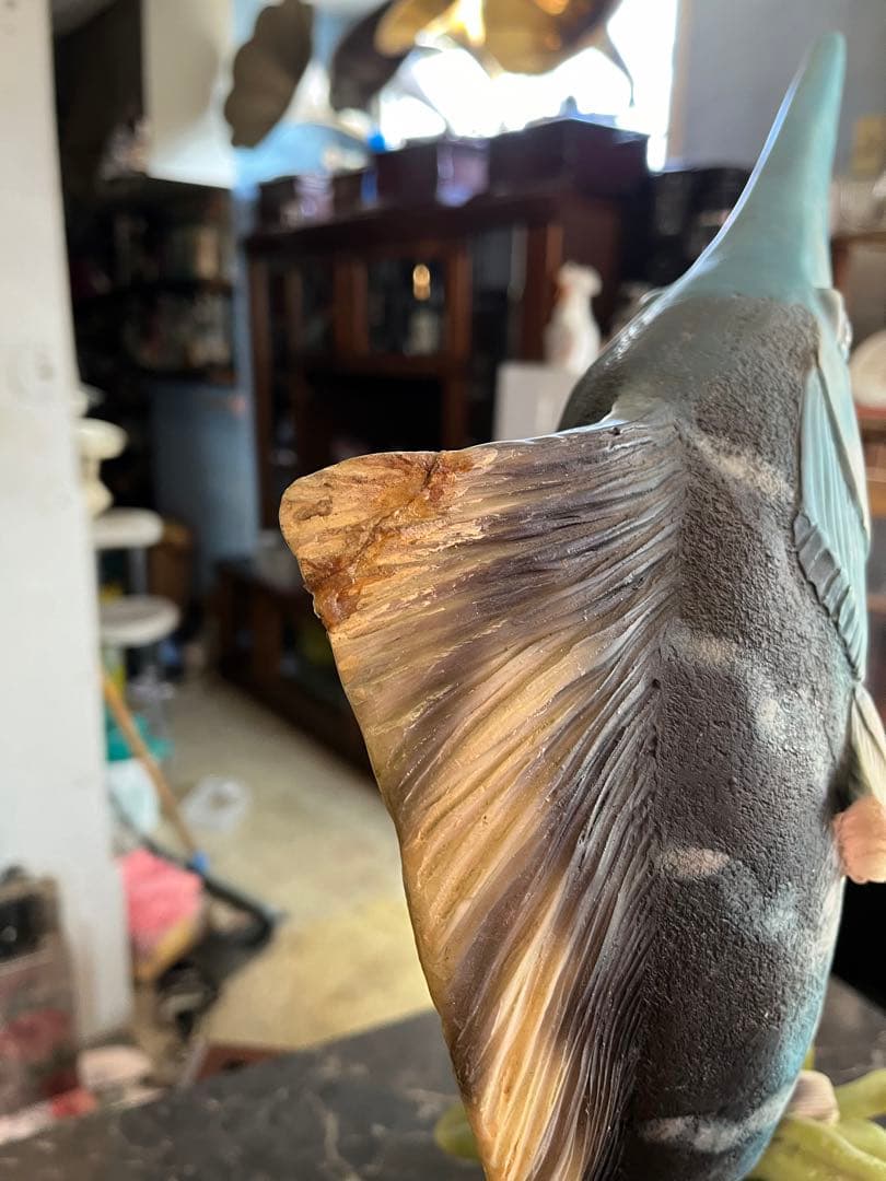 カジキマグロ置き物、イタリア大理石、人工大理石、カジキマグロ飾り