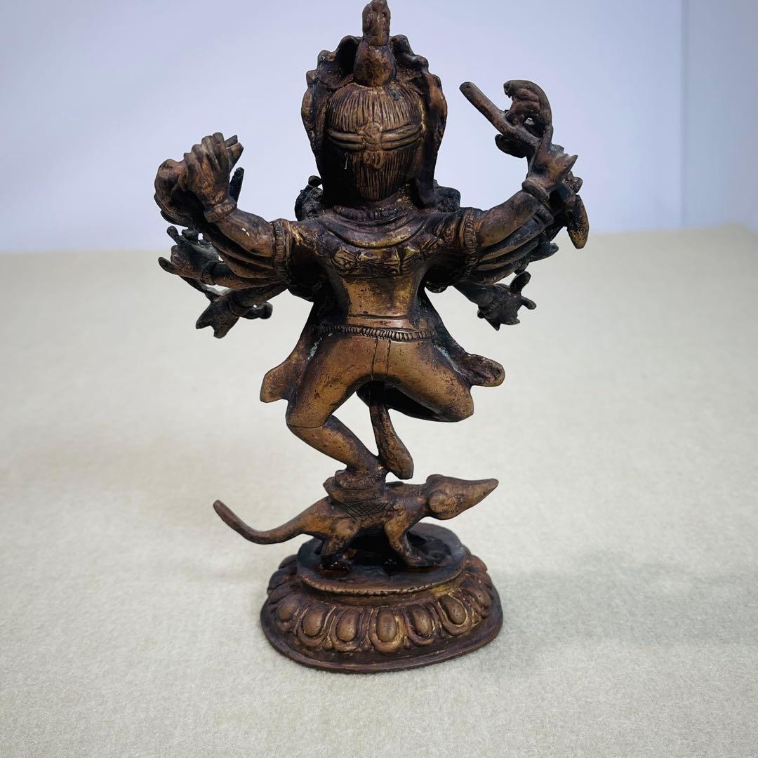 真鍮製】ガネーシャ像 インド ヒンドゥー 多腕 神様 置物 オブジェ