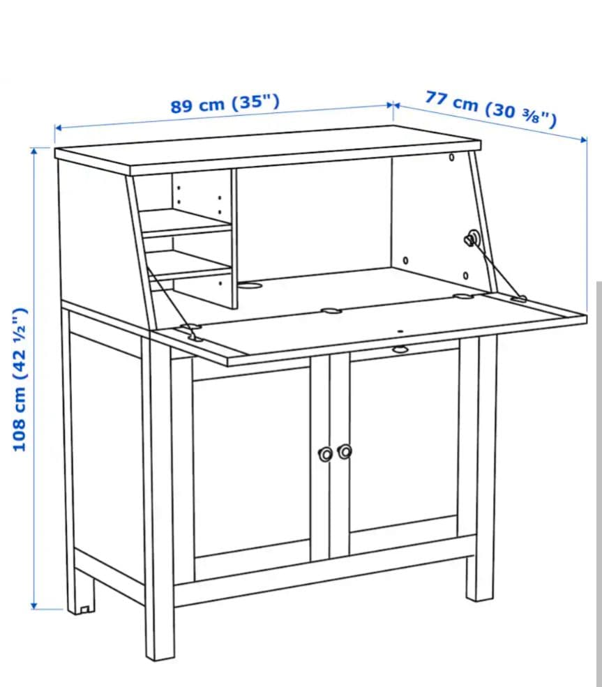 《送料込》IKEA ヘムネス ライティングビューロー ライティングデスク 机収納