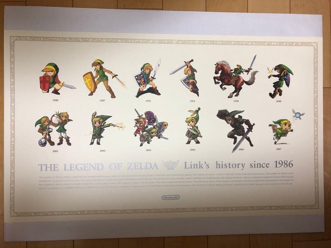 非売品】任天堂 ゼルダの伝説 歴代リンク B2 スリム サイズ ポスター