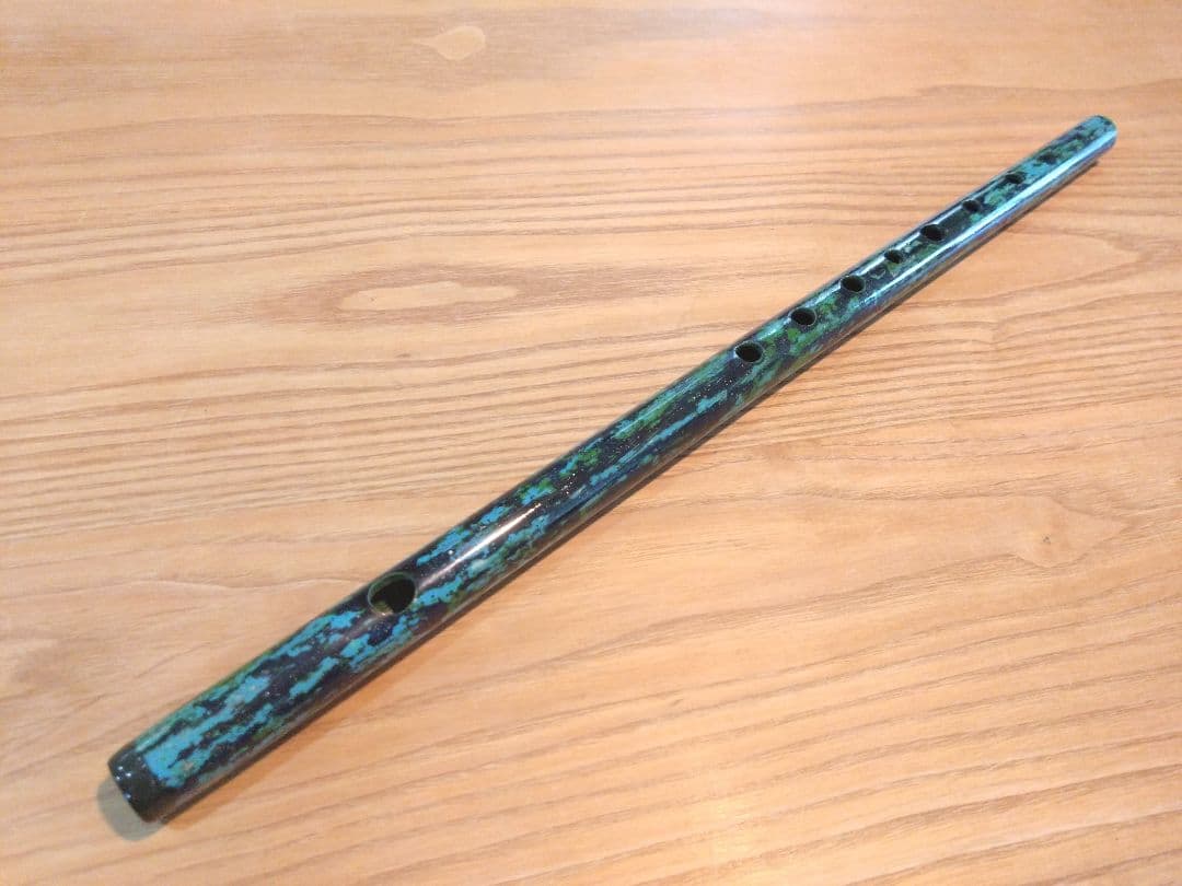【ハンドメイド品】篠笛 京都篠竹 七本調子 七穴 お囃子 唄用 緑 ④ ハンドメイド品】篠笛 京都篠竹 七本調子 七穴 お囃子 唄用 緑 ④