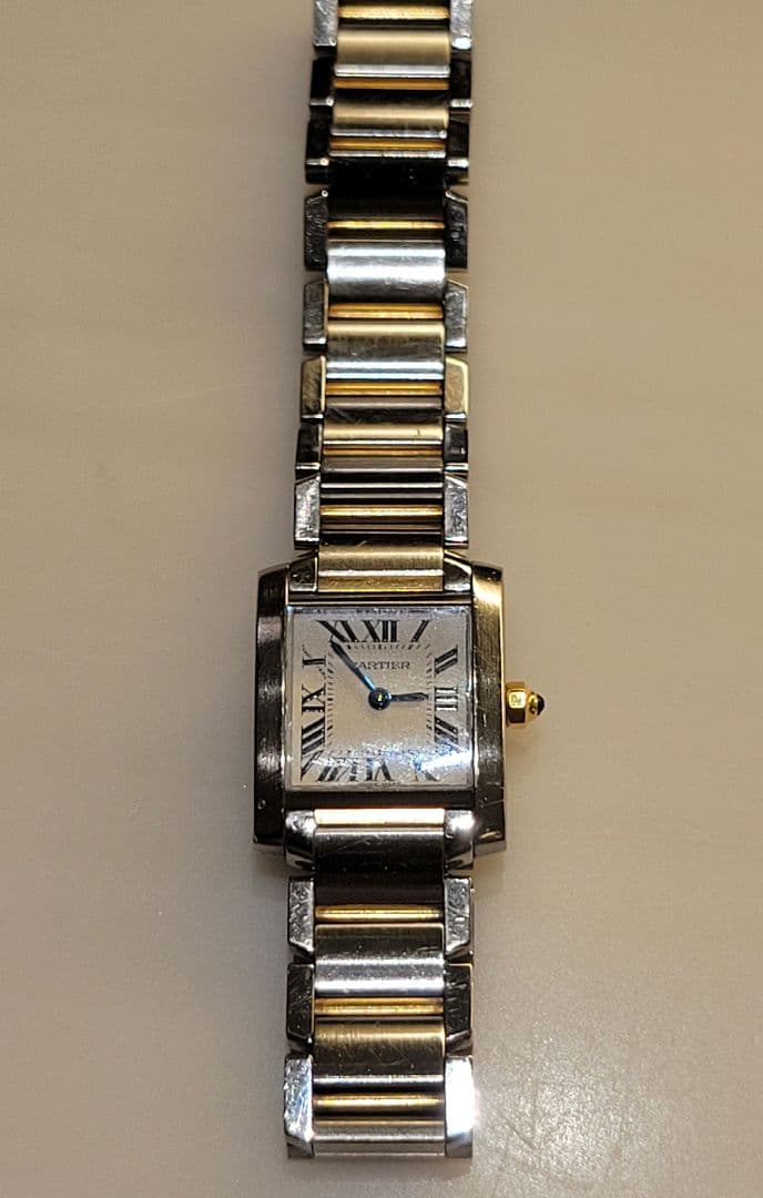 希少】【半額以下】カルティエ タンク フランセーズ コンビ SM 腕時計