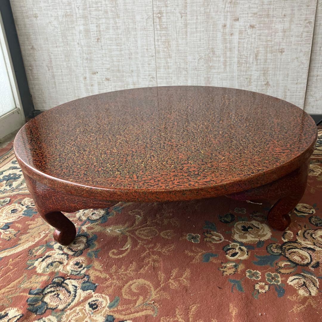 昭和レトロ 津軽塗り 螺鈿 円卓 ちゃぶ台 センターテーブル ロー