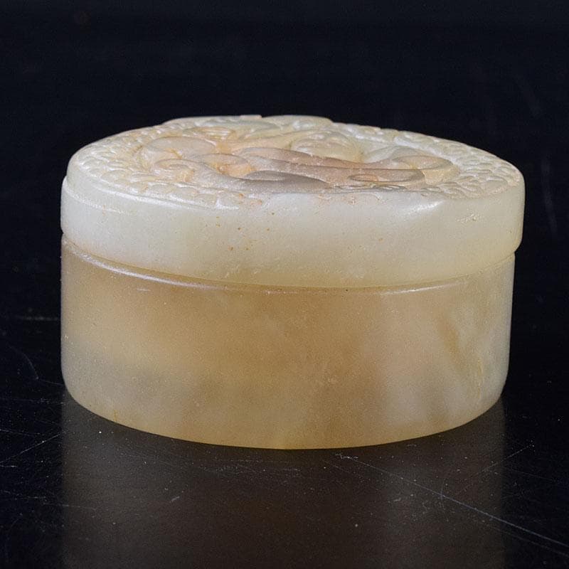 中国 玉石白玉彫刻 人物彫 盒子 蓋物 C R8624 - メルカリ