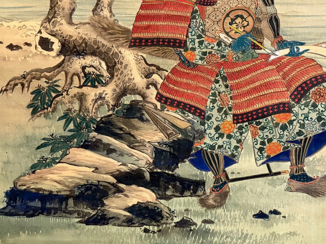 晩翠画 武士の図 絹本肉筆 掛軸 古美術 送料込み250618 - メルカリ