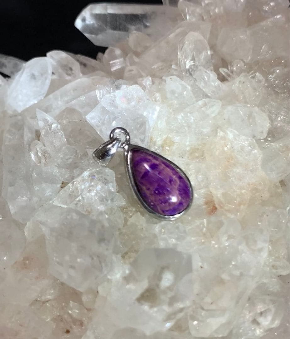 ★天然色★ ピンクスギライト　ペンダントトップ　silver925 高品質・南アフリカ産]スギライトペンダントトップ（シルバー925