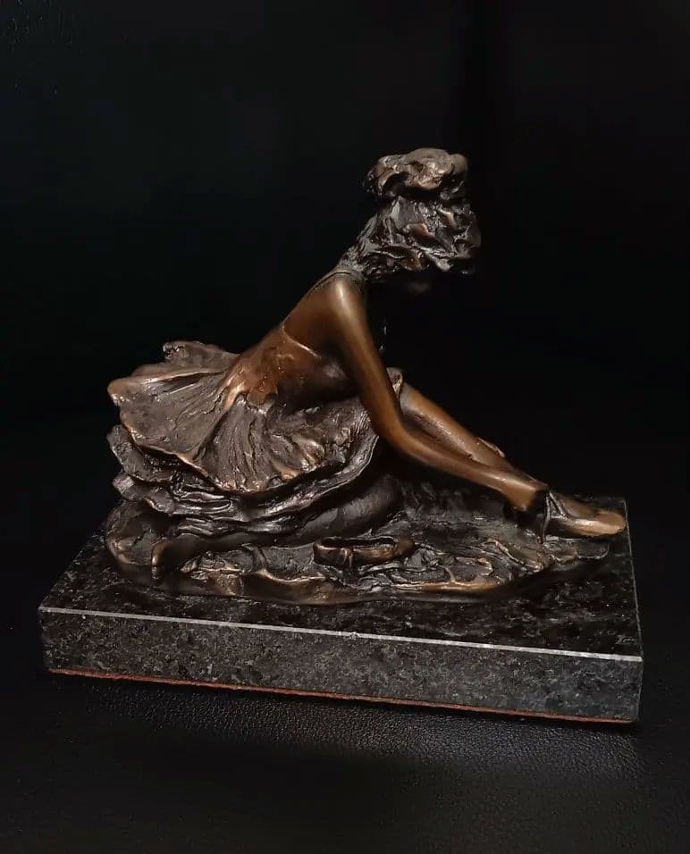 G.Visentin イタリア製 ブロンズ像 バレリーナ 彫刻 ヴィンテージ ドガ風ブロンズバレリーナ像 - エレガントなアート装飾（40 cm