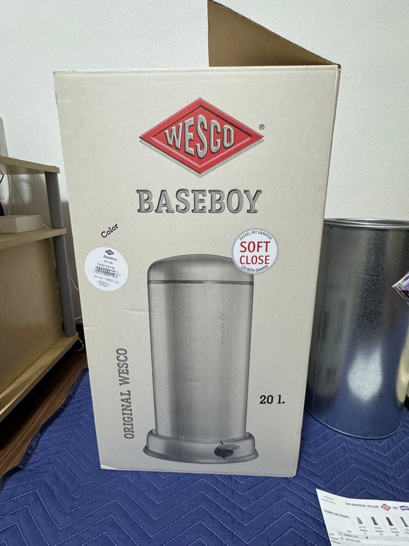 《定価6.5万未使用》ウェスコごみ箱20L アーモンド ペダルピン&メタルライナ