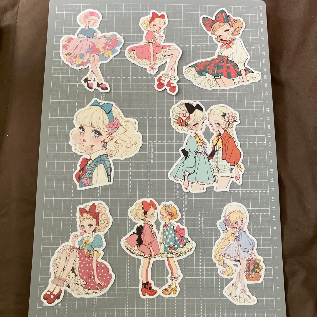 《カット済み》rio_ykr様★レトロな女の子②　コラージュ素材