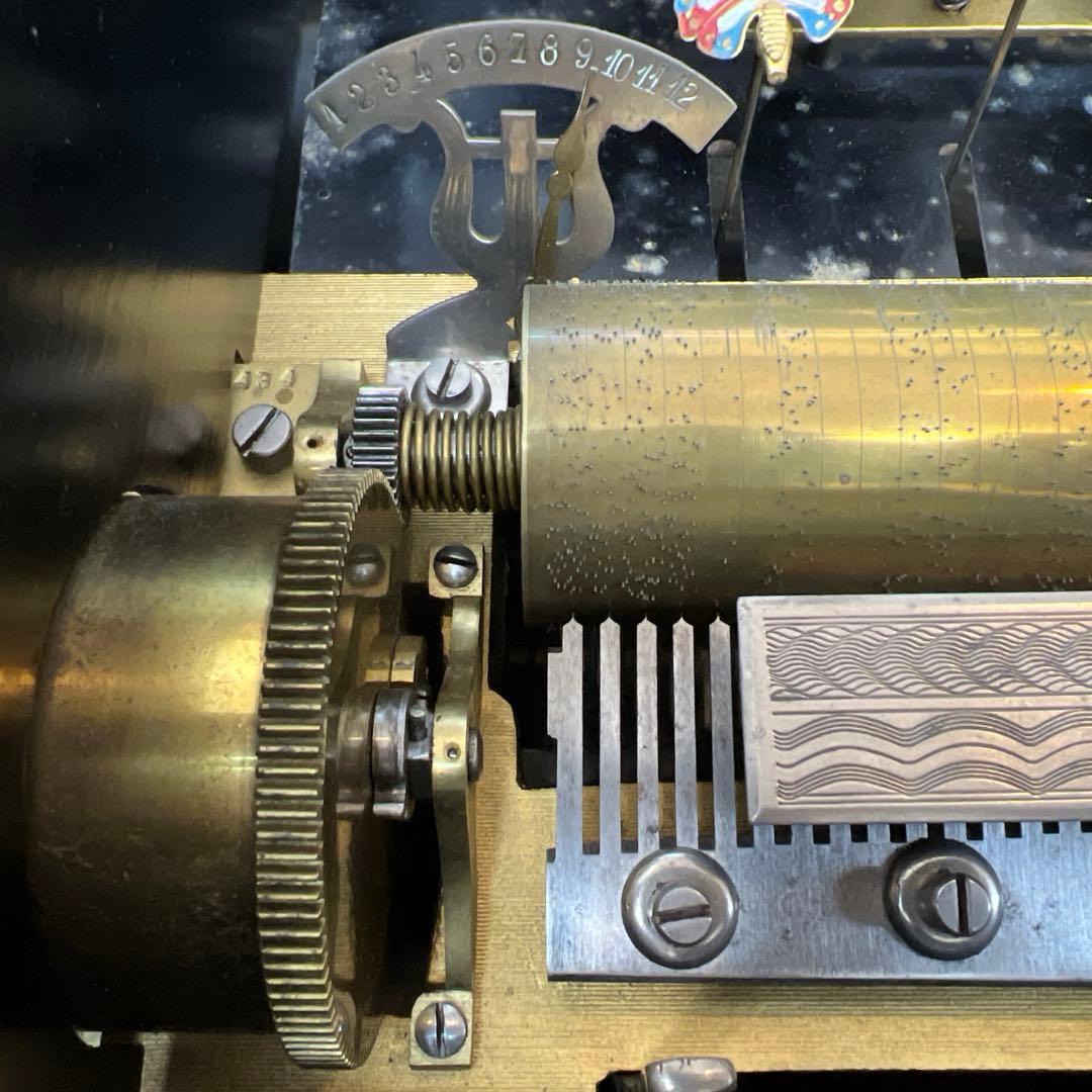 可動品約65弁ベル六個12曲極太超特大オルゴール約23kg