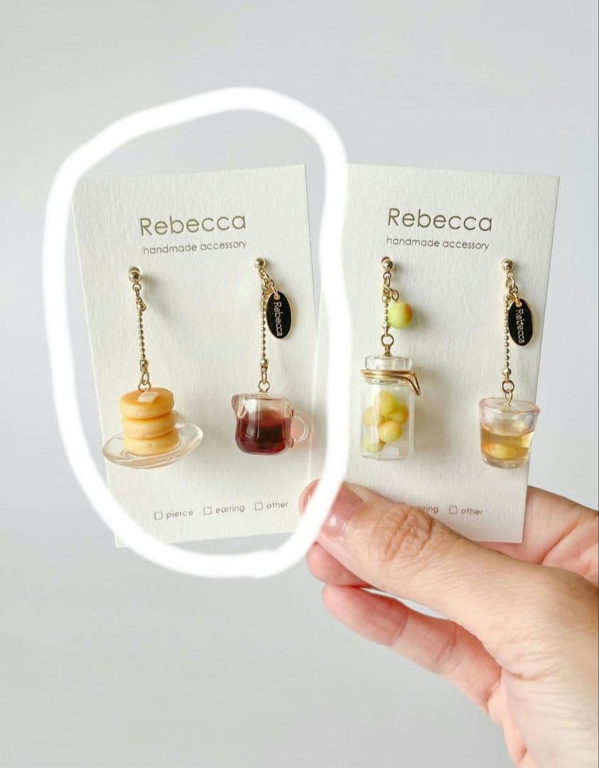 Rebecca ハンドメイド ピアス ホットケーキ 液体アクセサリー