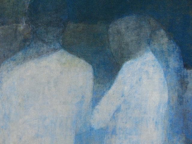 五百住乙人、夏の終りに、希少な画集より、新品高級額・額装付