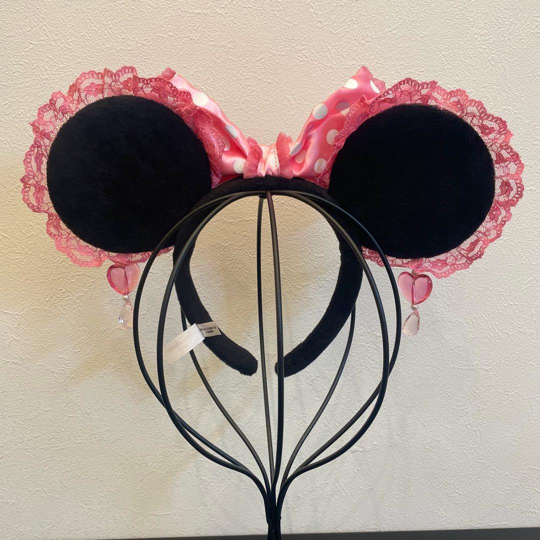 平成レトロ‼️ディズニーリゾート ミニー イヤリング 水玉 ピンク