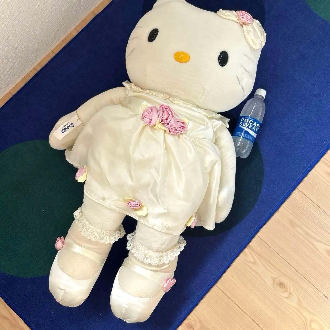 希少　ハローキティ24周年限定バースデードール特大ぬいぐるみ　ローズキティ　足長 ハローキティ50周年を記念した 「ハローキティアニバーサリーショップ