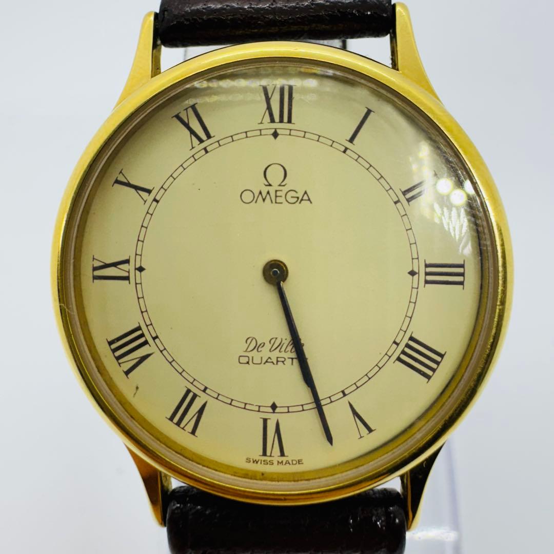 ✨OMEGA✨オメガ✨デヴィル✨ゴールド✨クォーツ✨1365✨腕時計✨ OMEGA オメガ デビル/デヴィル De Vill?e Cal.1365 腕時計 金メッキ×型