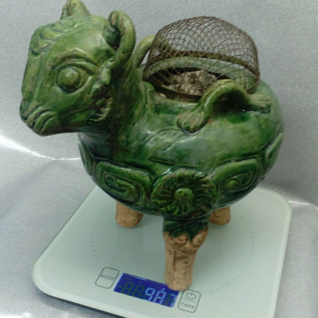 時代古玩中国朝鮮緑釉美術獣羊形時代景色アンティーク美品香炉当時物