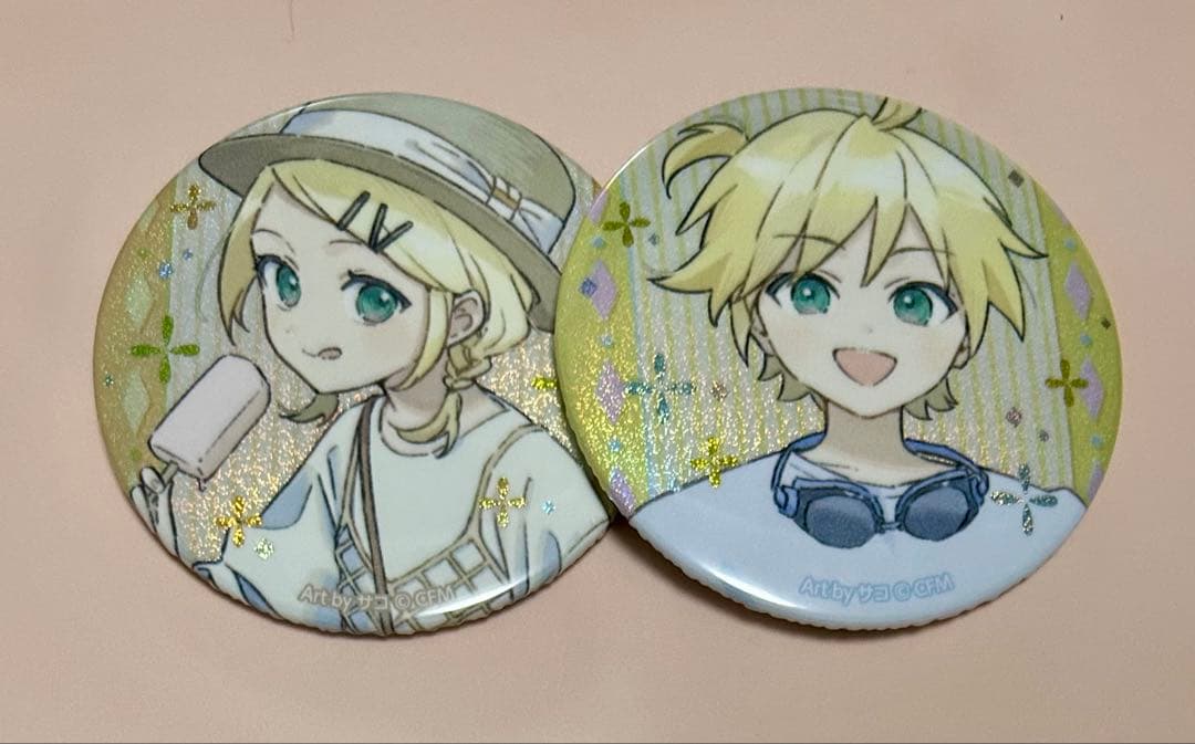 鏡音レン 鏡音リン 39culture 大き目ホログラム缶バッジ 雪ミク - メルカリ